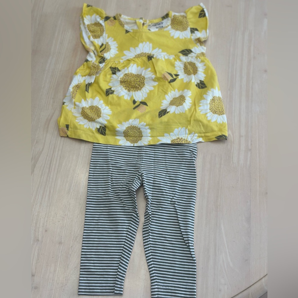 Carters Sunflower Top & Bottoms Set